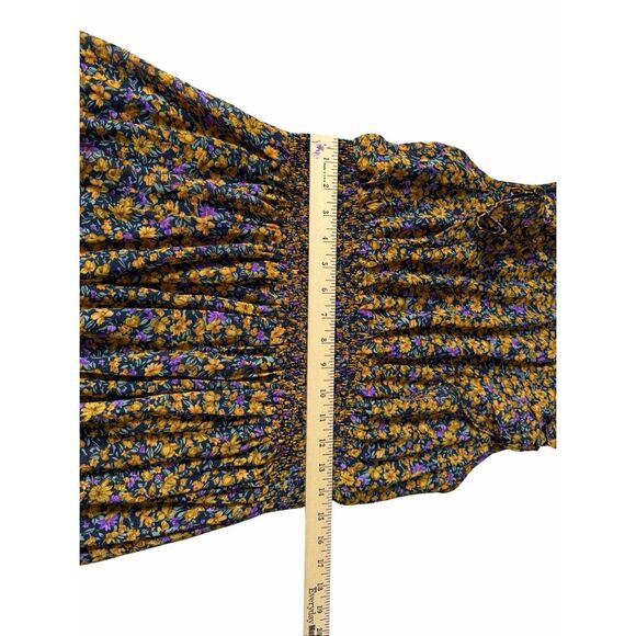 Lulus Midi Dress Evalina NEW Sleeveless Mustard Yellow Floral Print Mock Neck La - Picture 10 of 11